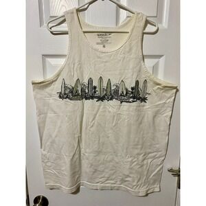 Speedo Men's White Surfboard Vintage y2k 90's Tank Top Size XL